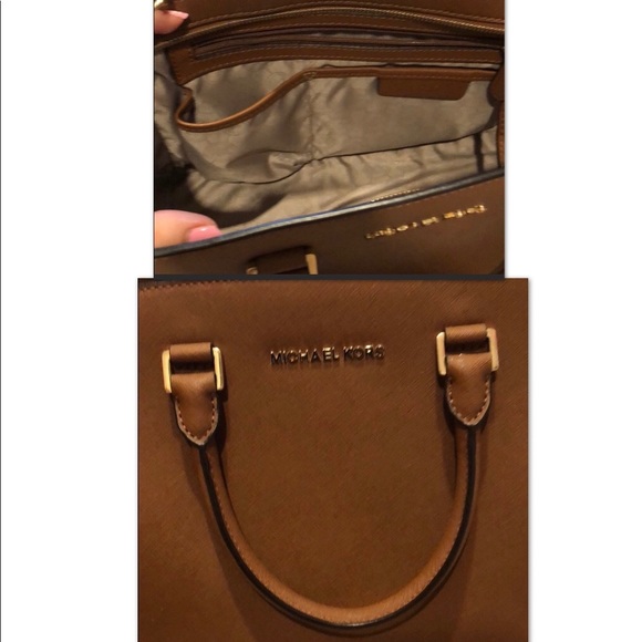 MICHAEL KORS SELMA BROWN LARGE ZIP TOTE - Picture 6 of 8